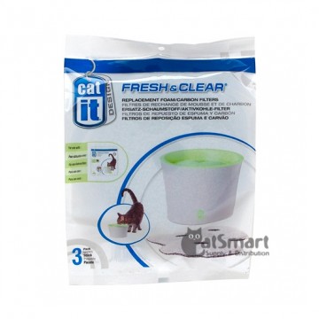 Catit Water Fountain Carbon Replacement Foam & Filter 3pcs